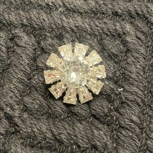 Elegant Vintage Silver Crystal Brooch